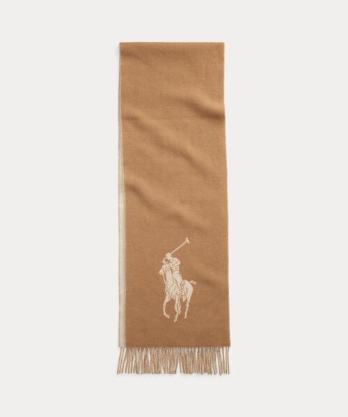 POLO RALPH LAUREN(ポロ ラルフ ローレン)の「Big Pony ウール マフラー(マフラー・レディース・ブラウン系5・ONE)」の3枚目の写真