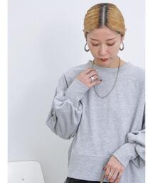 Samansa Mos2 blue | ◎前後2wayダブルジップスウェット(Tシャツ/カットソー)