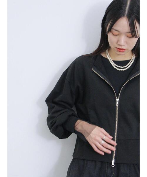 Samansa Mos2 blue（サマンサモスモスブルー）の「◎前後2wayダブルジップスウェット（Tシャツ/カットソー・レディース・トップグレー/ブルー/ブラック・F）」の5枚目の写真