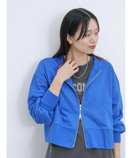 Samansa Mos2 blue（サマンサモスモスブルー）の「◎前後2wayダブルジップスウェット（Tシャツ/カットソー・レディース・トップグレー/ブルー/ブラック・F）」の11枚目の写真