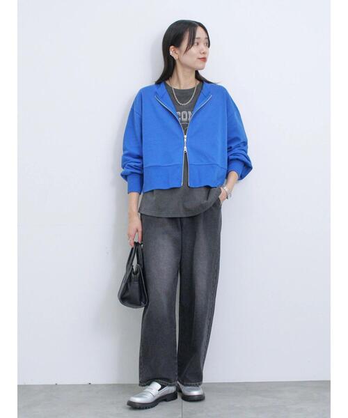 Samansa Mos2 blue（サマンサモスモスブルー）の「◎前後2wayダブルジップスウェット（Tシャツ/カットソー・レディース・トップグレー/ブルー/ブラック・F）」の14枚目の写真