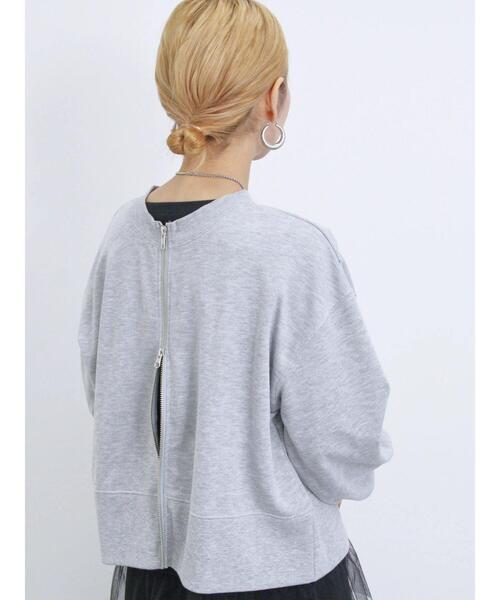 Samansa Mos2 blue（サマンサモスモスブルー）の「◎前後2wayダブルジップスウェット（Tシャツ/カットソー・レディース・トップグレー/ブルー/ブラック・F）」の19枚目の写真