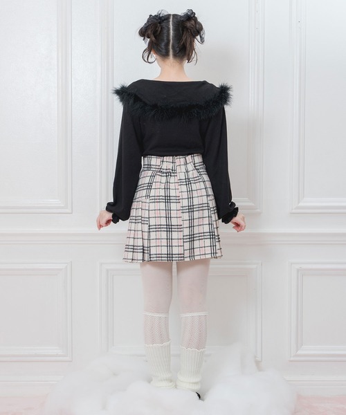 Honey Cinnamon（ハニーシナモン）の「リボン付きフェザーニットソー（ニット/セーター・レディース・ブラック/アイボリー・FREE）」の8枚目の写真