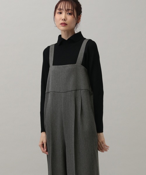 GLOBAL WORK（グローバルワーク）の「MATINEE LINE/ウールライクストレッチサロペ/152743（サロペット/オーバーオール・レディース・チャコール/ブラウン系その他/グレー系その他・LARGE/MEDIUM）」の2枚目の写真