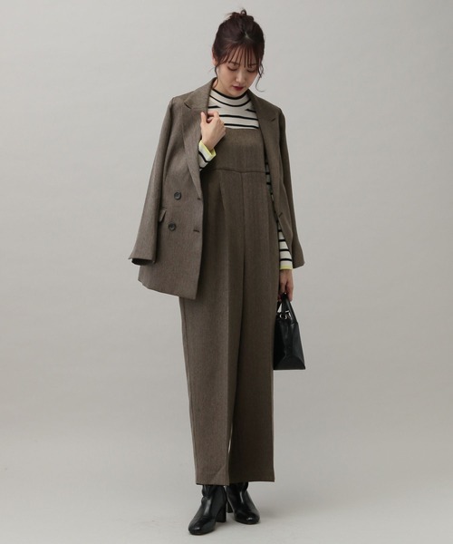 GLOBAL WORK（グローバルワーク）の「MATINEE LINE/ウールライクストレッチサロペ/152743（サロペット/オーバーオール・レディース・チャコール/ブラウン系その他/グレー系その他・LARGE/MEDIUM）」の11枚目の写真