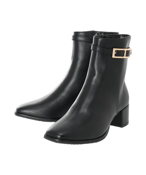 Te chichi TERRASSE(テチチテラス)の「ベルト付ミドルブーツ(ブーツ・レディース・ブラウン/オフホワイト/ブラック・M/L)」の6枚目の写真