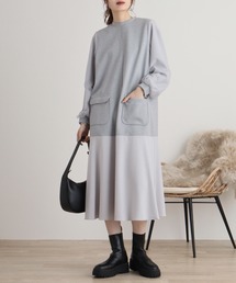 Anna Nicola チュール袖切替ワンピース