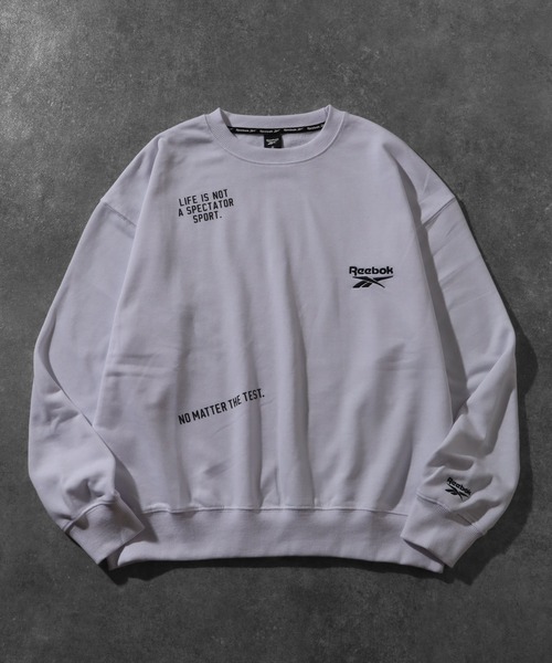 Reebok（リーボック）の「【Reebok/リーボック】別注 ビッグシルエット ランダムロゴクルースウェット（スウェット・メンズ・ブラック/アッシュグレー/ホワイト/ネイビー/グレー・M/L/LL）」の18枚目の写真