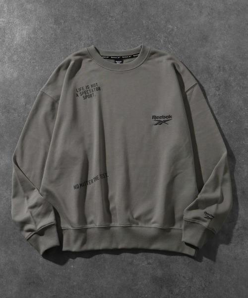 Reebok（リーボック）の「【Reebok/リーボック】別注 ビッグシルエット ランダムロゴクルースウェット（スウェット・メンズ・ブラック/アッシュグレー/ホワイト/ネイビー/グレー・M/L/LL）」の17枚目の写真