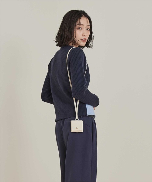 miette（ミエット）の「レイヤード配色ニットカーディガン（カーディガン/ボレロ・レディース・チャコール/ライトグレー/レッド/ブラック/ネイビー/ライトグリーン/ボルドー/グレー系その他・FREE）」の13枚目の写真