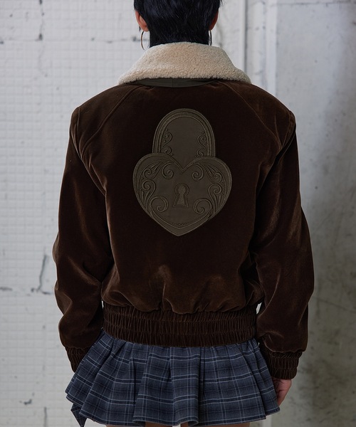 AnyFood Universe(エニーフードユニバース)の「【AnyFood Universe】リボンベルベットブルゾン UNI24a001(その他アウター・レディース・ダークブラウン・FREE)」の5枚目の写真