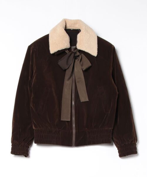 AnyFood Universe(エニーフードユニバース)の「【AnyFood Universe】リボンベルベットブルゾン UNI24a001(その他アウター・レディース・ダークブラウン・FREE)」の6枚目の写真