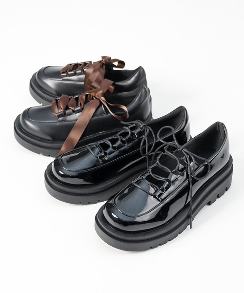 LibertyDoll(リバティードール)の「LIBERTYDOLL/ 厚底 レースアップ デザインシューズ(3062)(ドレスシューズ・レディース・ブラック/ブラック系その他・S/M/L/LL)」の7枚目の写真