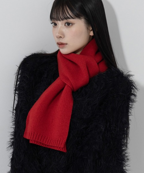 me+em select(ミームセレクト)の「※【 4color 】コンパクトウールニットミニマフラー / compact wool knit mini muffler(マフラー・レディース・チャコール/ホワイト/ブラック/グレー/レッド・FREE)」の5枚目の写真