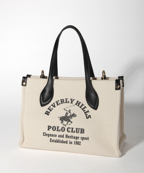 BEVERLY HILLS POLO CLUB（ビバリーヒルズポロクラブ）の「【BEVERLY HILLS POLO CLUB/ビバリーヒルズポロクラブ】ポニーロゴプリント キャンバストートバッグ（ショルダーストラップ付）（トートバッグ・メンズ・ネイビー/オレンジ/グリーン/ブラック・FREE）」の19枚目の写真