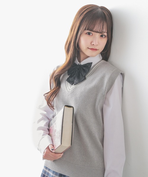 Honeys（ハニーズ）の「ライン入りベスト（ベスト・レディース・杢グレー/アイボリー/ネイビー/ベージュ・L/M/S/SS）」の17枚目の写真
