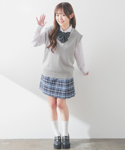 Honeys（ハニーズ）の「ライン入りベスト（ベスト・レディース・杢グレー/アイボリー/ネイビー/ベージュ・L/M/S/SS）」の15枚目の写真