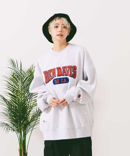 【セール】【BEN DAVIS/ベンデイヴィス】カレッジロゴ裏起毛クルーネックスウェットトレーナー（スウェット）｜BEN DAVIS（ベンデイビス）