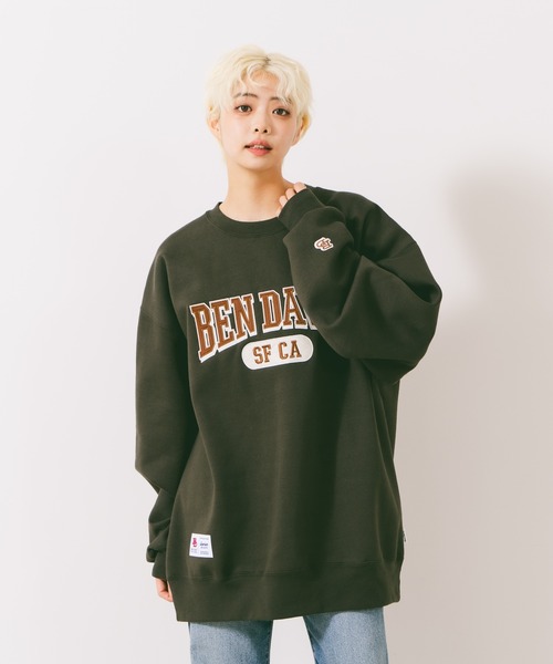 【セール】【BEN DAVIS/ベンデイヴィス】カレッジロゴ裏起毛クルーネックスウェットトレーナー（スウェット）｜BEN DAVIS（ベンデイビス）