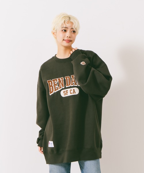 【セール】【BEN DAVIS/ベンデイヴィス】カレッジロゴ裏起毛クルーネックスウェットトレーナー（スウェット）｜BEN DAVIS（ベンデイビス）