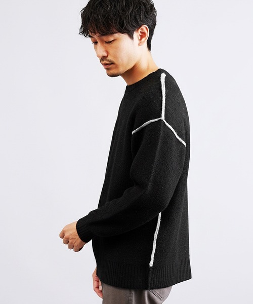 jiggys shop(ジギーズショップ)の「ふわもちウール混リバーシブルニットセーター(ニット/セーター・メンズ・ブラック系その他/グレー系その他/ブラウン系その他・MEDIUM/LARGE/X-LARGE)」の1枚目の写真