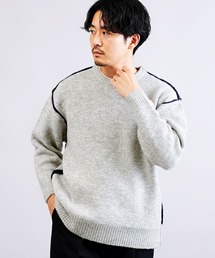 ふわもちウール混リバーシブルニットセーター