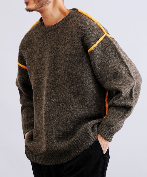 jiggys shop(ジギーズショップ)の「ふわもちウール混リバーシブルニットセーター(ニット/セーター・メンズ・ブラック系その他/グレー系その他/ブラウン系その他・MEDIUM/LARGE/X-LARGE)」の3枚目の写真