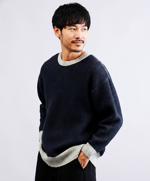 jiggys shop(ジギーズショップ)の「ふわもちウール混リバーシブルニットセーター(ニット/セーター・メンズ・ブラック系その他/グレー系その他/ブラウン系その他・MEDIUM/LARGE/X-LARGE)」の22枚目の写真