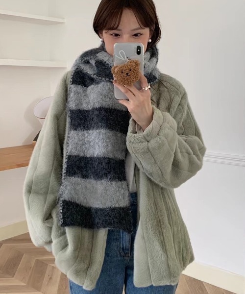 paravion（パラビオン）の「バイカラーマフラー（マフラー・レディース・グレー/ブルー/レッド・FREE）」の16枚目の写真