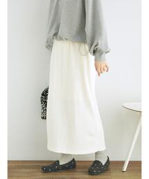Samansa Mos2 | ベロアプリーツ/刺繍アソートナロースカート(スカート)