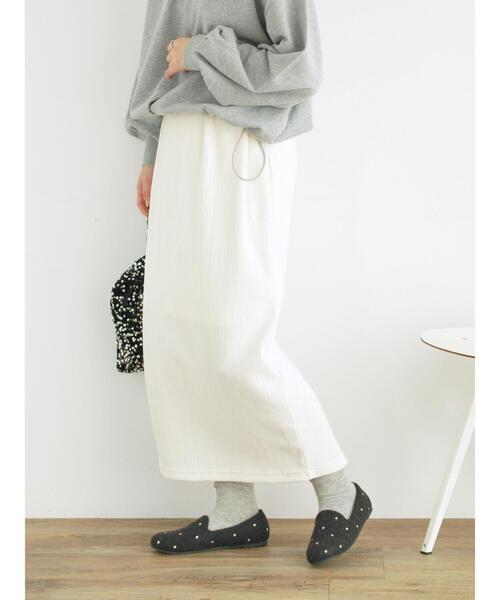 ベロアプリーツ/刺繍アソートナロースカート（スカート）｜Samansa Mos2（サマンサ モスモス）