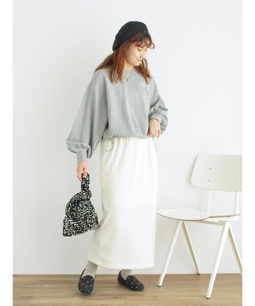 ベロアプリーツ/刺繍アソートナロースカート（スカート）｜Samansa Mos2（サマンサ モスモス）