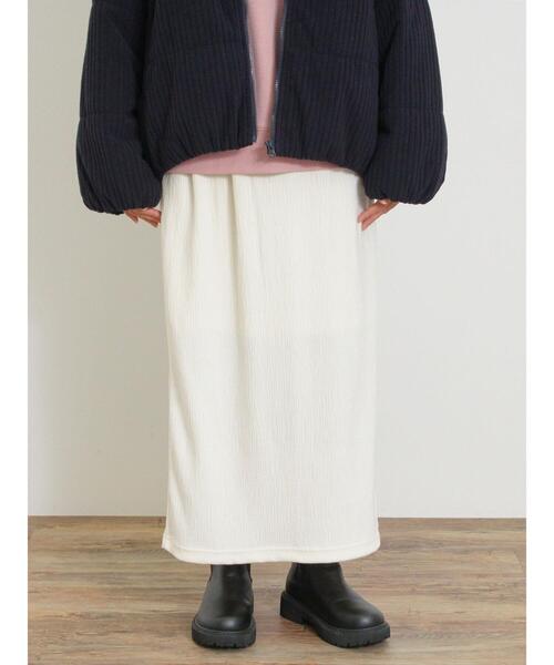 ベロアプリーツ/刺繍アソートナロースカート（スカート）｜Samansa Mos2（サマンサ モスモス）