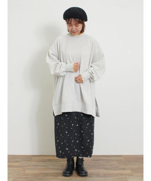 ベロアプリーツ/刺繍アソートナロースカート（スカート）｜Samansa Mos2（サマンサ モスモス）