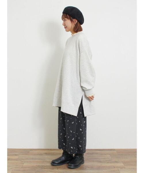 ベロアプリーツ/刺繍アソートナロースカート（スカート）｜Samansa Mos2（サマンサ モスモス）