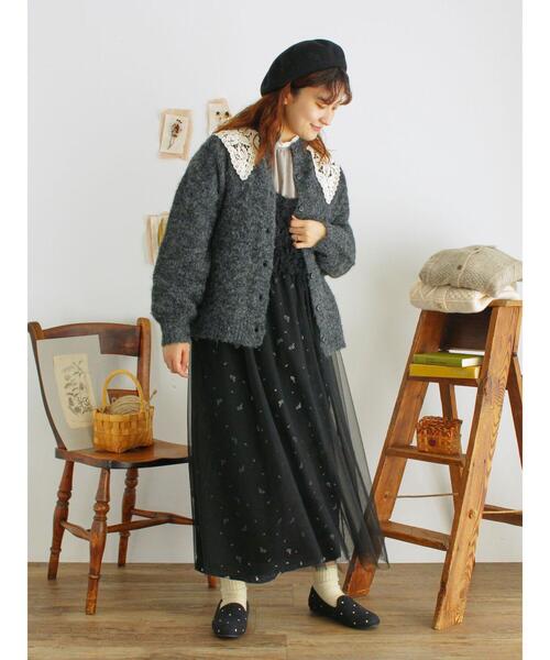 ベロアプリーツ/刺繍アソートナロースカート（スカート）｜Samansa Mos2（サマンサ モスモス）