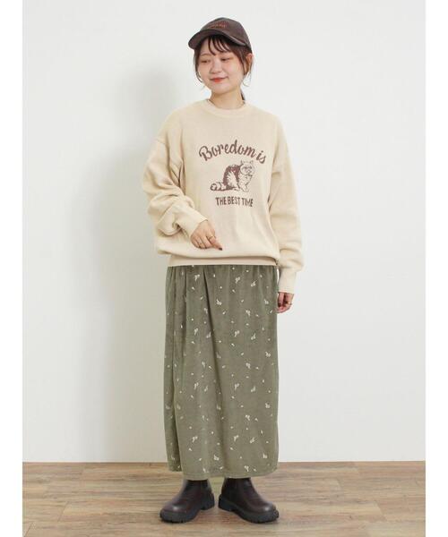 ベロアプリーツ/刺繍アソートナロースカート（スカート）｜Samansa Mos2（サマンサ モスモス）