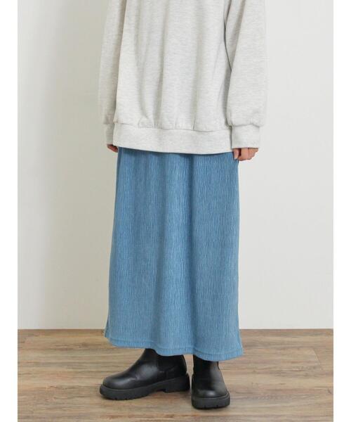 ベロアプリーツ/刺繍アソートナロースカート（スカート）｜Samansa Mos2（サマンサ モスモス）