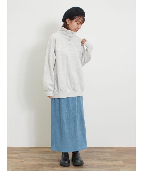 ベロアプリーツ/刺繍アソートナロースカート（スカート）｜Samansa Mos2（サマンサ モスモス）