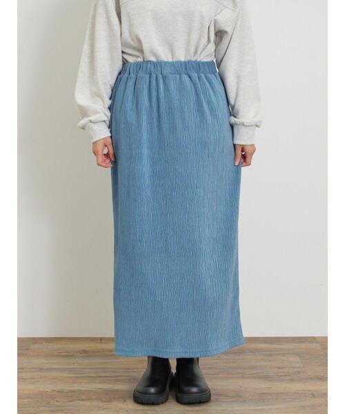 ベロアプリーツ/刺繍アソートナロースカート（スカート）｜Samansa Mos2（サマンサ モスモス）