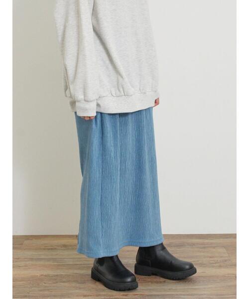 ベロアプリーツ/刺繍アソートナロースカート（スカート）｜Samansa Mos2（サマンサ モスモス）