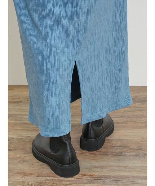 ベロアプリーツ/刺繍アソートナロースカート（スカート）｜Samansa Mos2（サマンサ モスモス）