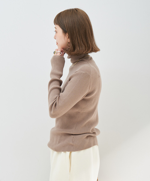 B.C STOCK（ベーセーストック）の「《追加2》タートルリブニット（ニット/セーター・レディース・ピンク/ウッド/オレンジ系その他/ブルー/アイボリー/ブラック・FREE）」の14枚目の写真