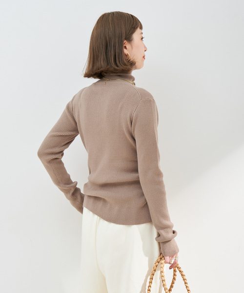 B.C STOCK（ベーセーストック）の「《追加2》タートルリブニット（ニット/セーター・レディース・ピンク/ウッド/オレンジ系その他/ブルー/アイボリー/ブラック・FREE）」の15枚目の写真