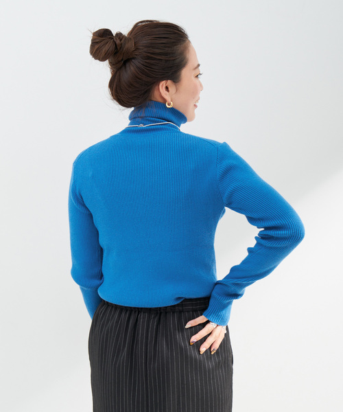 B.C STOCK（ベーセーストック）の「《追加2》タートルリブニット（ニット/セーター・レディース・ピンク/ウッド/オレンジ系その他/ブルー/アイボリー/ブラック・FREE）」の7枚目の写真