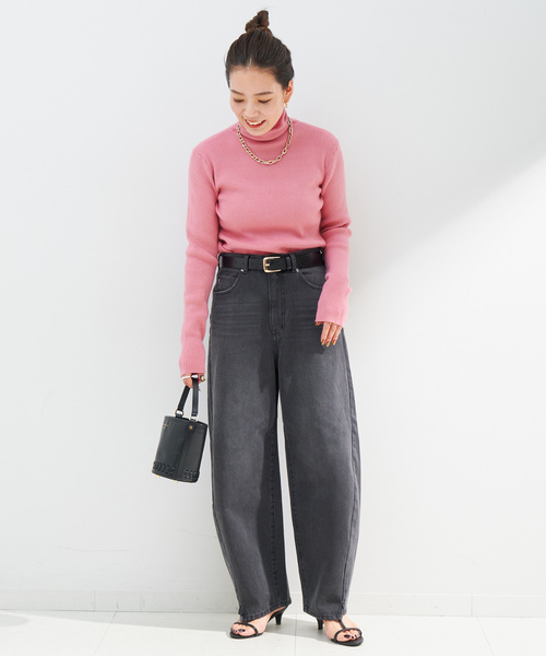 B.C STOCK（ベーセーストック）の「《追加2》タートルリブニット（ニット/セーター・レディース・ピンク/ウッド/オレンジ系その他/ブルー/アイボリー/ブラック・FREE）」の9枚目の写真