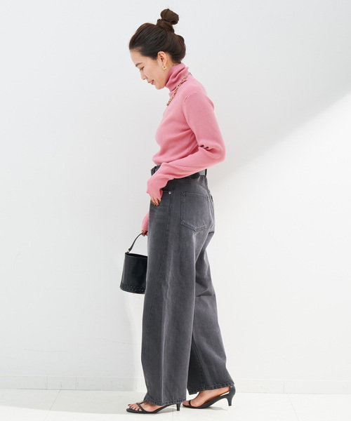 B.C STOCK（ベーセーストック）の「《追加2》タートルリブニット（ニット/セーター・レディース・ピンク/ウッド/オレンジ系その他/ブルー/アイボリー/ブラック・FREE）」の10枚目の写真