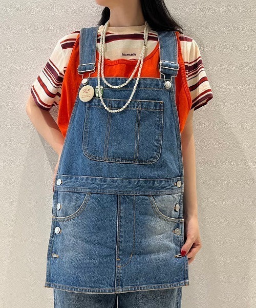 B:MING by BEAMS(ビーミングバイビームス)の「ambiance / Denim Apron(ベスト・レディース・ブラック/ホワイト/ライトブルー・ONE SIZE)」の1枚目の写真