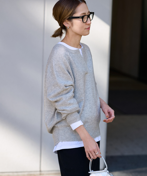 フレームワーク　リブニットスカート＆ヘンリーネックプルオーバーBR FRAMeWORK（フレームワーク）の「ミドルゲージ天竺ヘンリープル