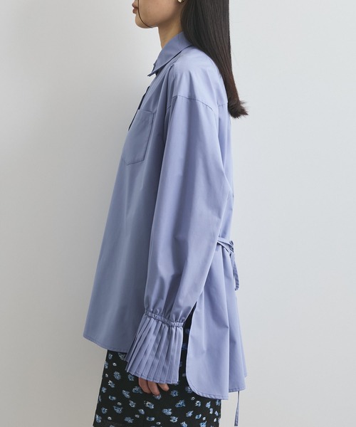 VIS（ビス）の「【洗える】プリーツスリーブフレアーシャツ（シャツ/ブラウス・レディース・ホワイト/グリーン系その他/サックスブルー/クリーム・FREE）」の7枚目の写真